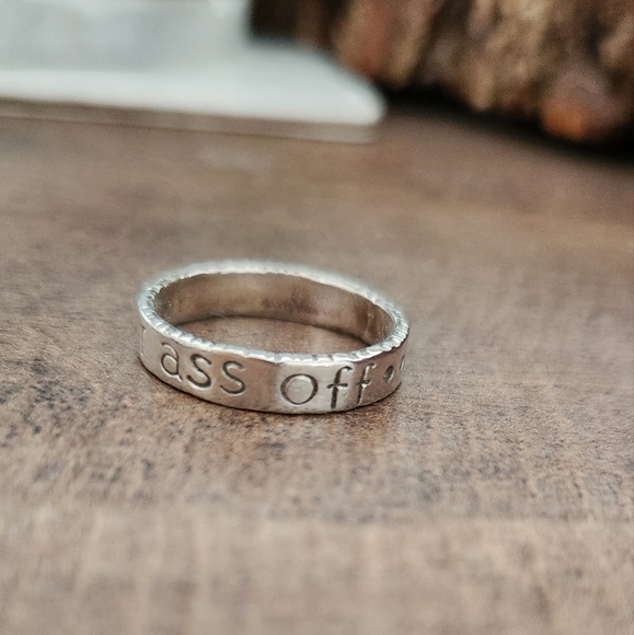 Sterling Silver "Dance Your A** Off" Engraved Ring Size 6.25 - Picture 9 of 9